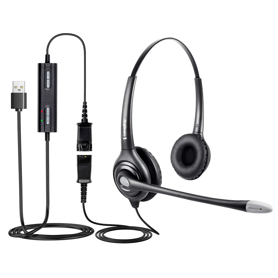 Проводные наушники с USB разъемом для ноутбука ПК компьютера колл центра