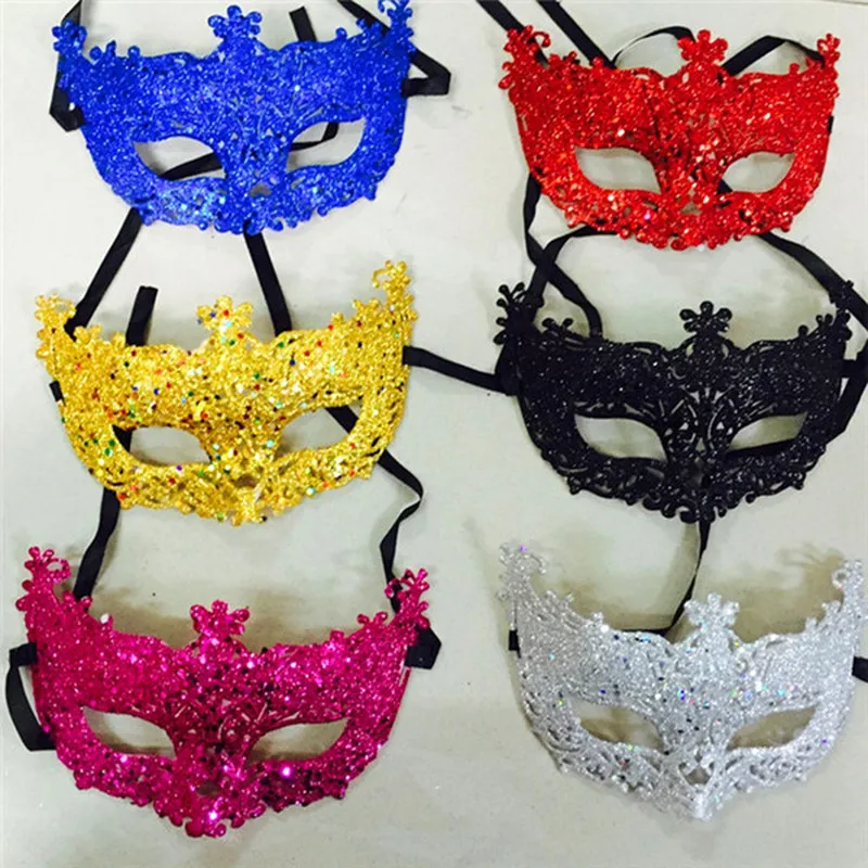 Christmas Party Ball Princess Venice Mask Gifts for Women Halloween Masquerade Performance Half Face Fox Sequin Lace | Дом и сад