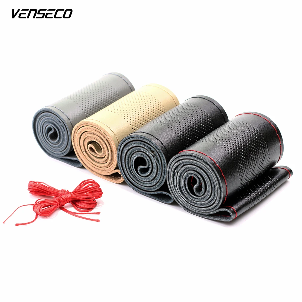 Оплетка руля VENSECO из натуральной кожи воздухопроницаемое мягкое рулевое колесо