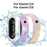 new strap for xiaomi mi band 4 3 watch band creative graffiti style silicone bracelet replacement for xiaomi band 5 6 wristband