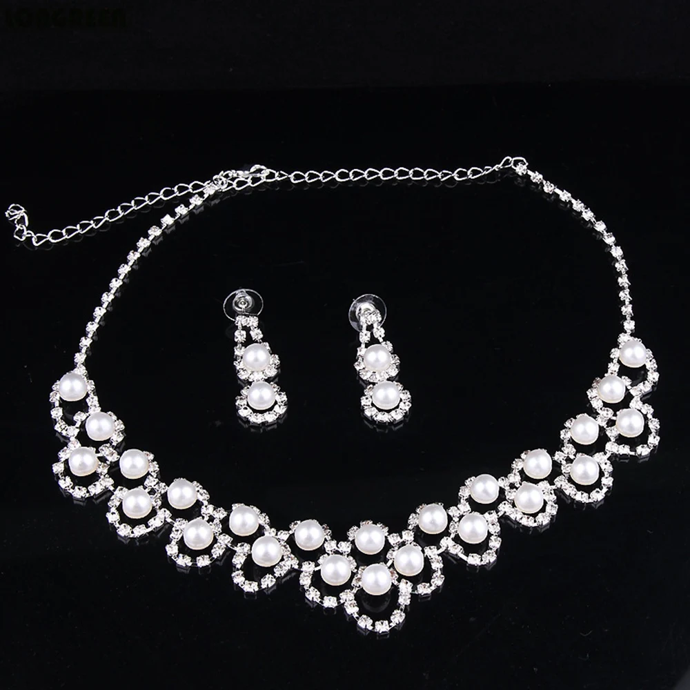 Комплект из колье и серёг с жемчугом | Украшения аксессуары