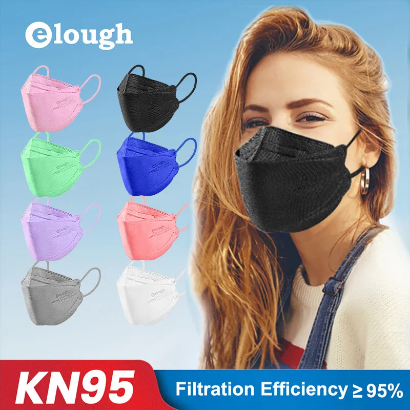 Маска для лица Elough KF94 ffp2 взрослых черный | Красота и здоровье