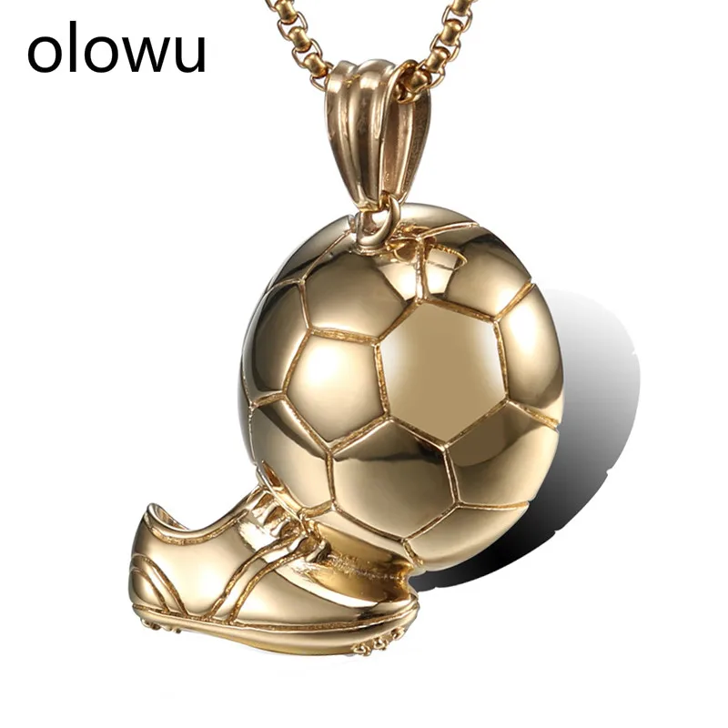 Olowu мужские очаровательные футбольные бутсы обувь ожерелье с подвеской
