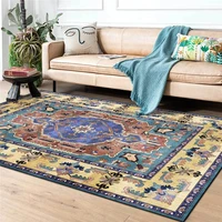 fashion persian style rug geometric ethnic style blue carpet living room bedroom bed blanket bathroom kitchen floor mat