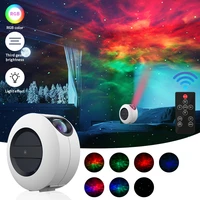 usb laser galaxy starry sky projector rotating water waving night light led colorful atmospher lamp for bedroom beside lighting