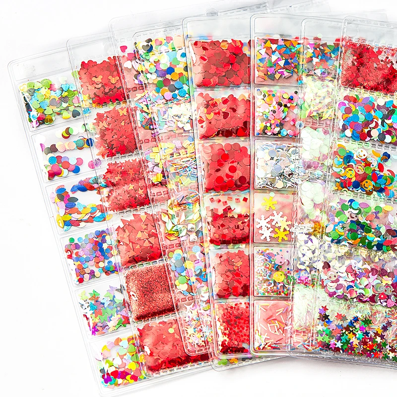 1 пакет/сетка блестки для ногтей в форме сердца звезды красочные геометрические