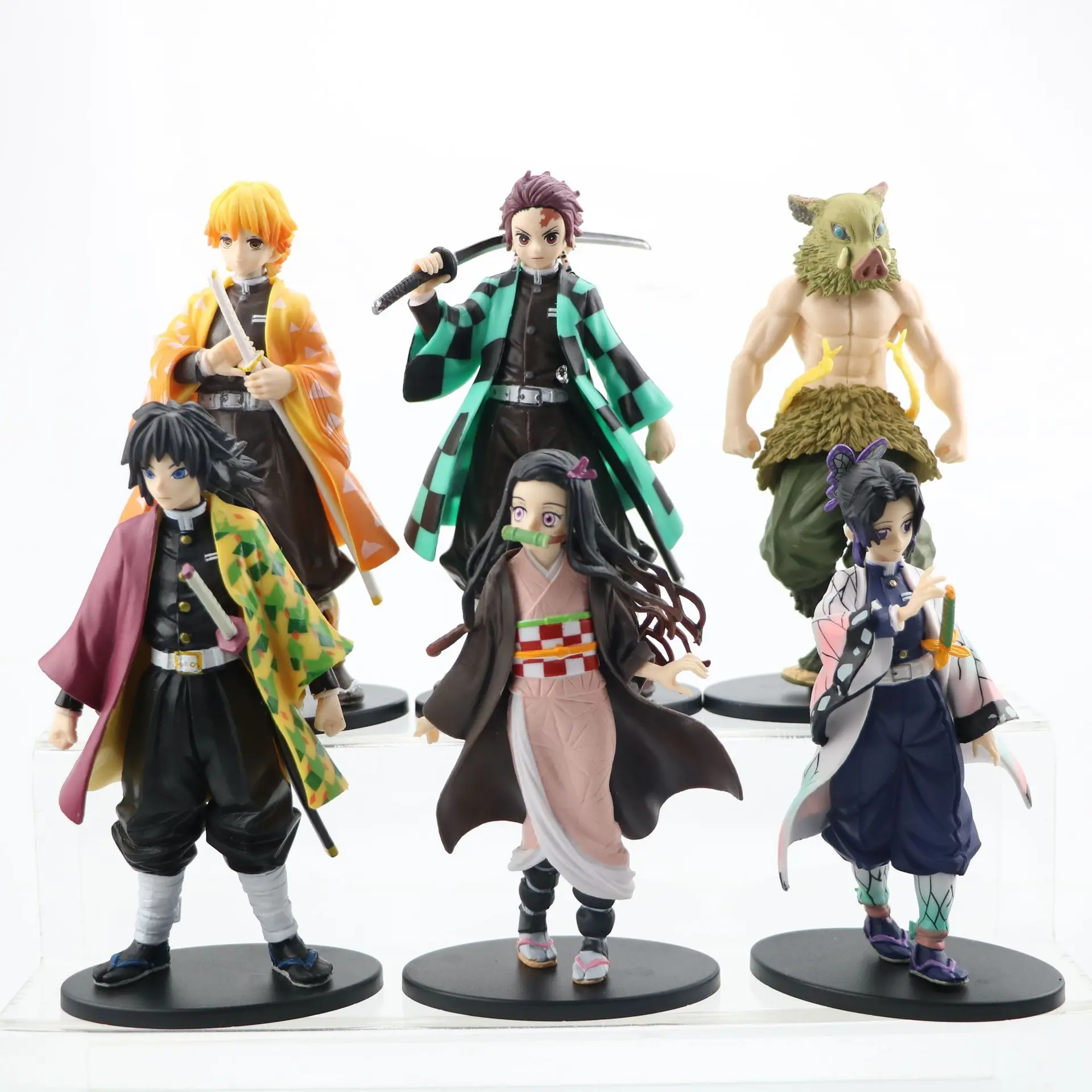 

Anime Demon Slayer Figure Kamado Tanjirou Nezuko Action Figures PVC Model Toys Zenitsu Figurine Inosuke Kimetsu No Yaiba Figura