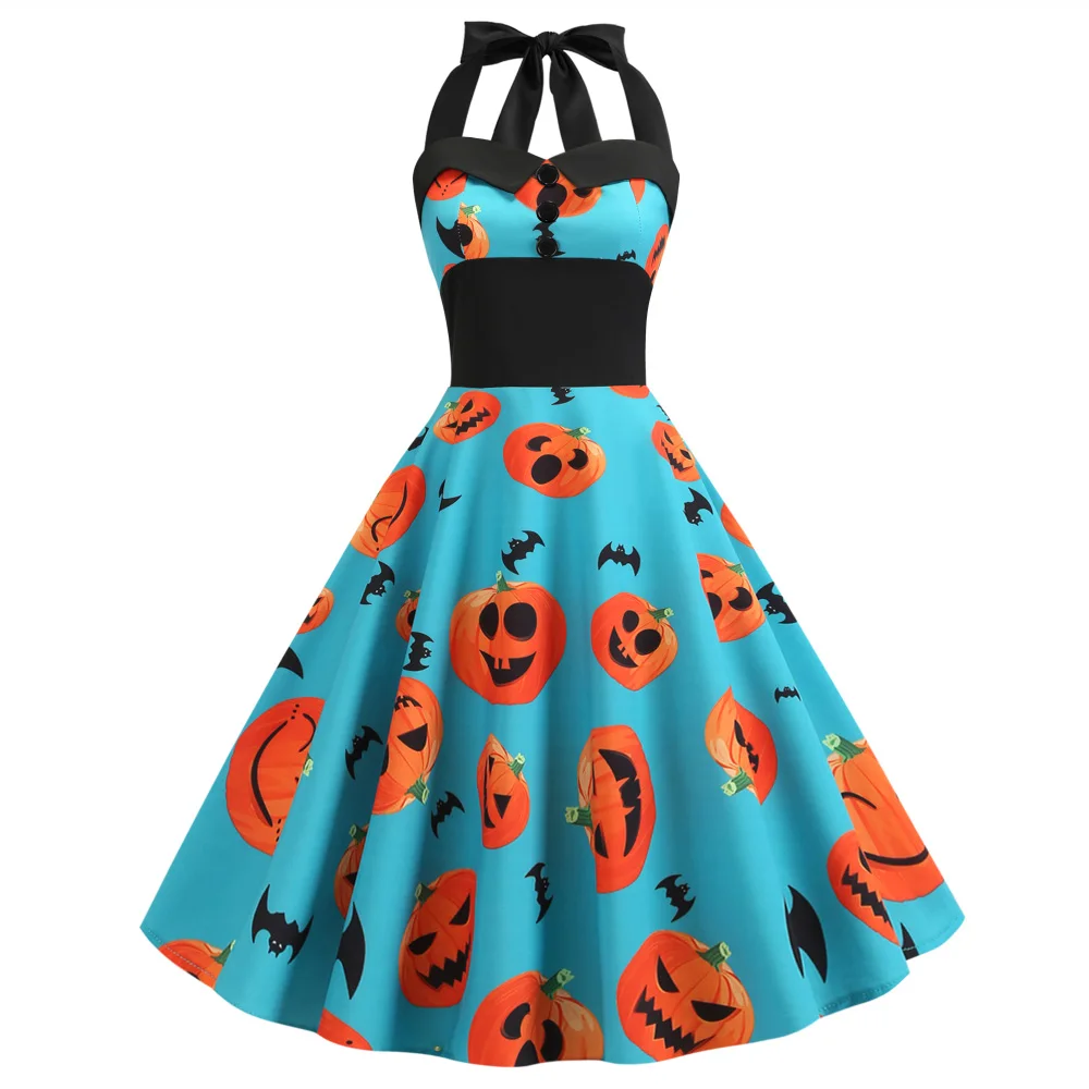 Женское платье с принтом призрака Joineles повседневное винтажное вечернее