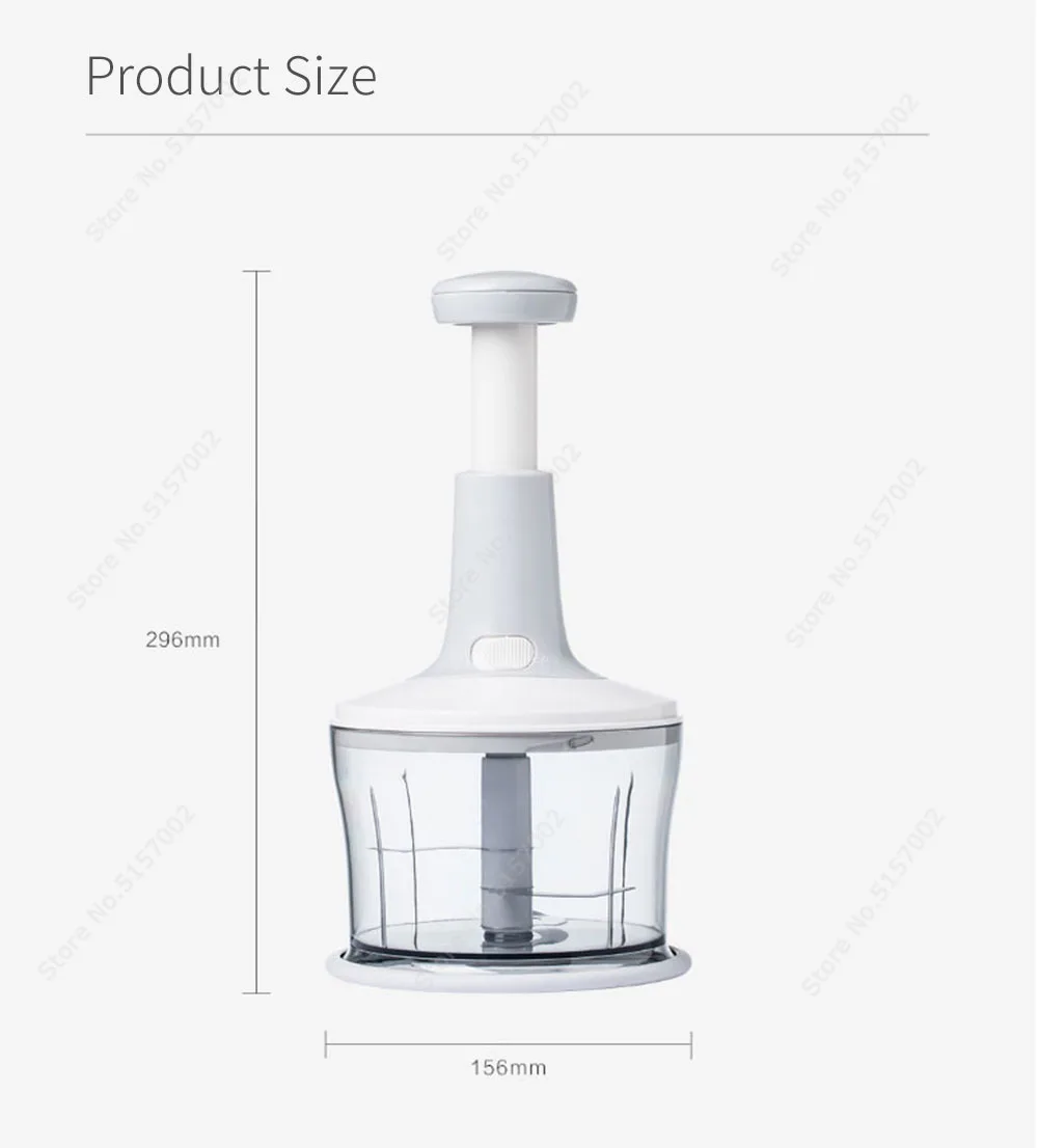 

Youpin Jordan&Judy Multifunction Manual Meat Grinder Fruit Vegetable Nuts Herbs Garlic Cutter Kitchen Hand-powered Food Chopper