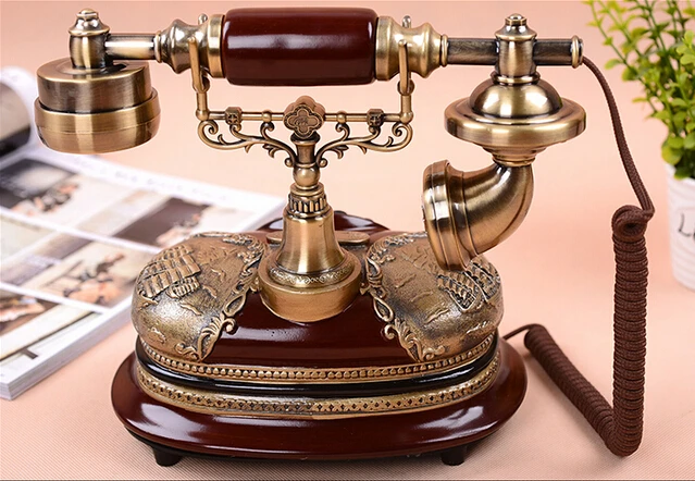 Старинный телефон проводной для дома офиса гостиницы Винтажный Классический