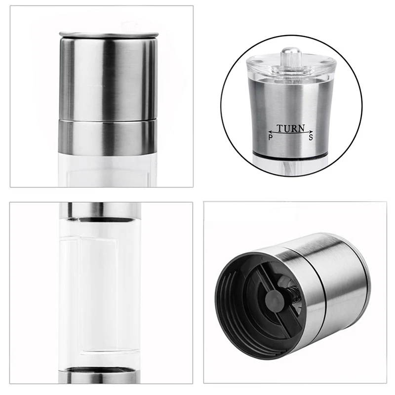 2 в 1 ручная мельница для соли и перца из нержавеющей стали специй кухонные