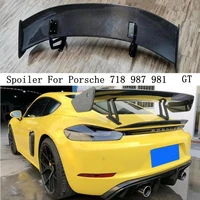 real carbon fiber spoiler for porsche 718 987 981 high quality wing lip gt spoilers