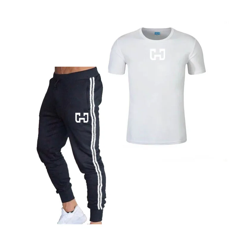 Компрессионные Мужские спортивные костюмы с принтом быстросохнущие комплекты