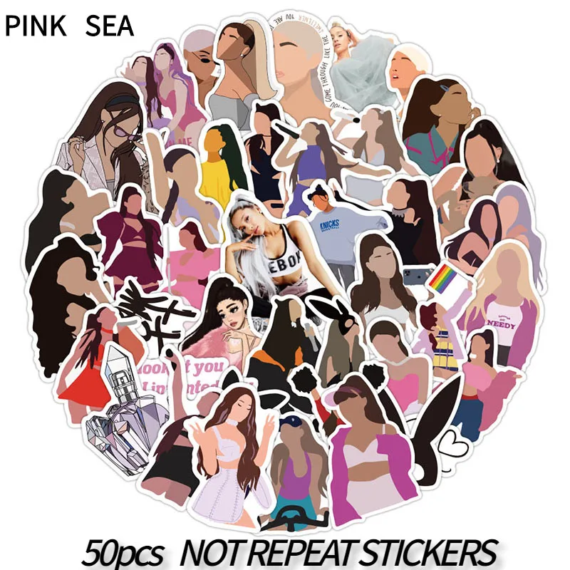 10/30/50Pcs/set Beautiful sexy Singer Ariana Grande Stickers Laptop Guitar Luggage Bike Car Waterproof Cool Sticker Decal Toys