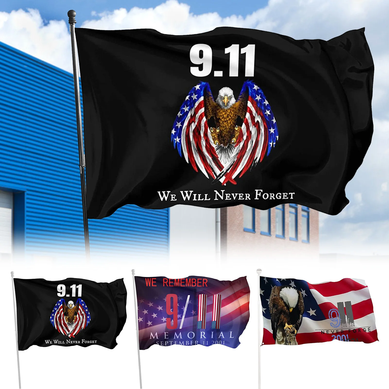 

3*5ft Flying Garden Outdoor 911 Flag American Commemorative Flag For The 20th Anniversary Of September 11 Attacks No Benefit
