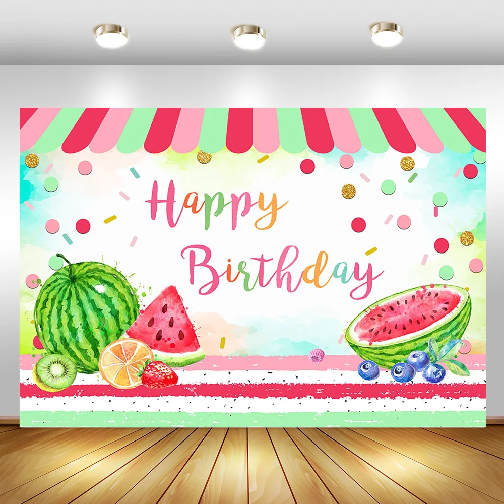 Фон для фотографирования с мотивом арбуза на первый день рождения | Электроника