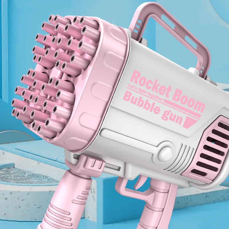 

GSF Hot Electric Bubble Gun 44-Holes Big Gatlin Rocket Soap Bubbles Machine for Children Magic Bubble Blower toy Bathroom Toys