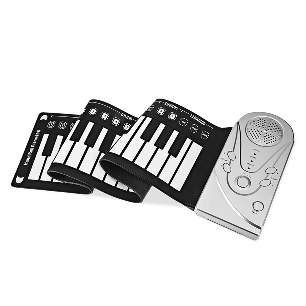 

Newly Portable Flexible Digital Keyboard Piano 49 Keys Tones Rhythms Electronic Roll Up Piano Toys
