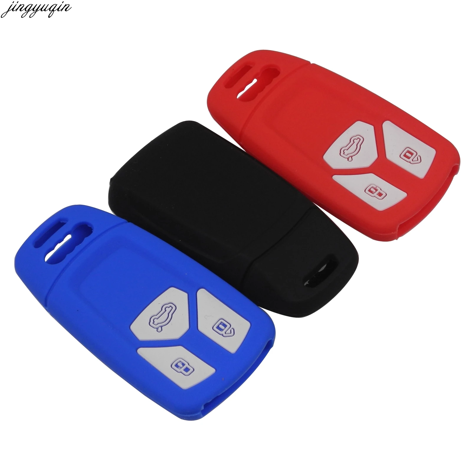 3 кнопки силиконовый чехол для дистанционного ключа автомобиля Audi A5 Q7 S4 S5 A4 B9 A4L и