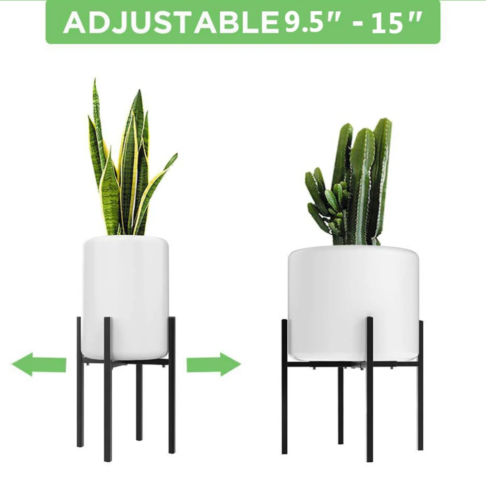 

1PC Iron Flowerpot Shelf Indoor Flower Stand Adjustable Flower Pot Rack Plants Bonsai Rack for Home Living Room (Black)