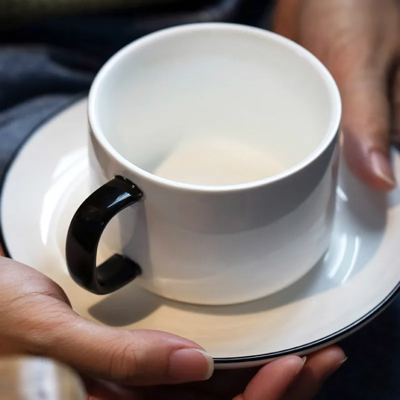 Ручная белая кофейная чашка скандинавский фарфоровый простой набор для