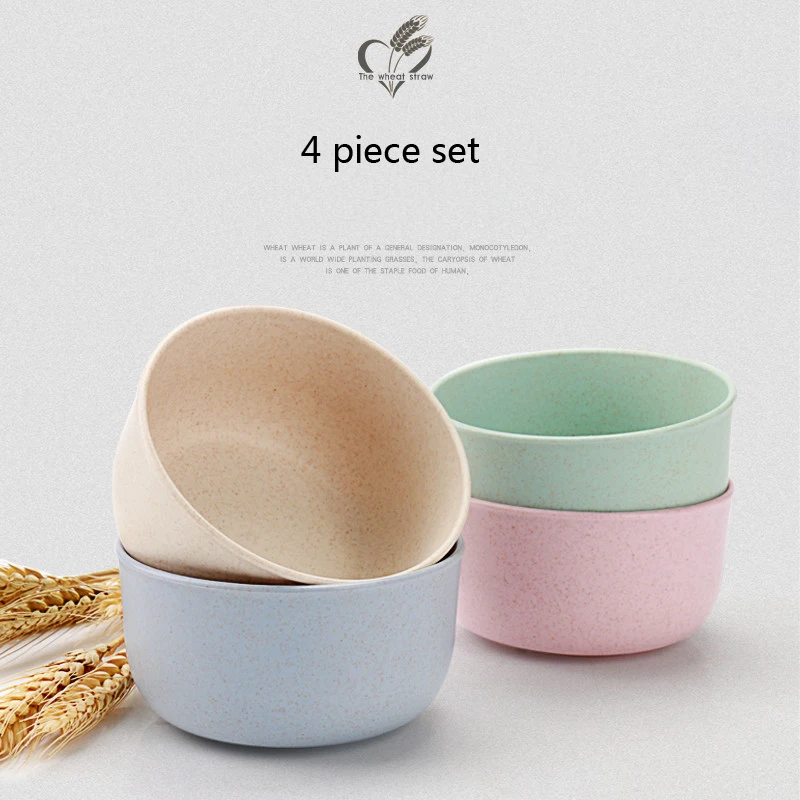 4 шт./компл. миска посуда из пшеничной соломы для защиты окружающей среды домашняя