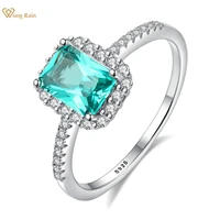 wong rain vintage 100 925 sterling silver emerald gemstone wedding engagement diamonds ring jewelry wholesale drop shipping