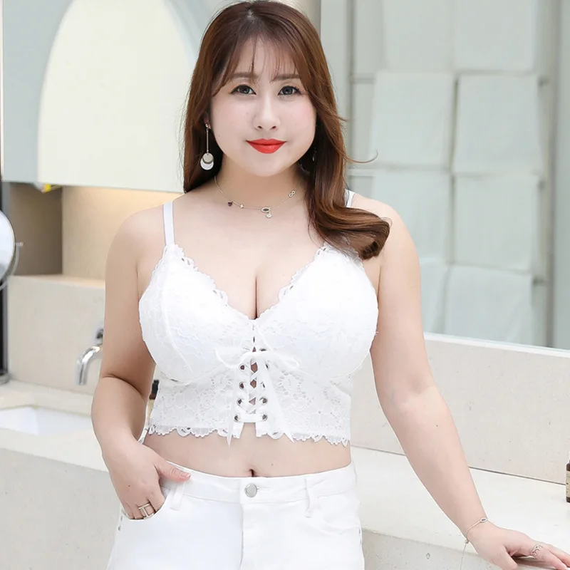 Кроп топ женский кружевной с глубоким V образным вырезом и лямкой на шее|Майки| |