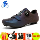 Шоссейном велосипеде обувь дышащая мигание в ночное время самоблокирующийся езда на велосипеде кроссовки добавить SPD-SL Педали Non-slip Гонки езда на велосипеде шорты для женщин обувь