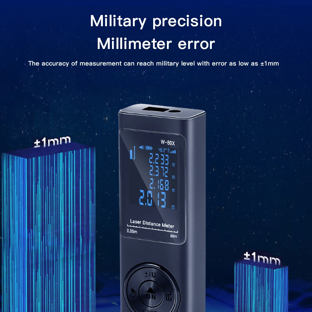 

Mini 40m/60/80M Laser Distance Meter High Accurate Waterproof Digital Laser Rangefinder Battery Handheld Measuring Tools