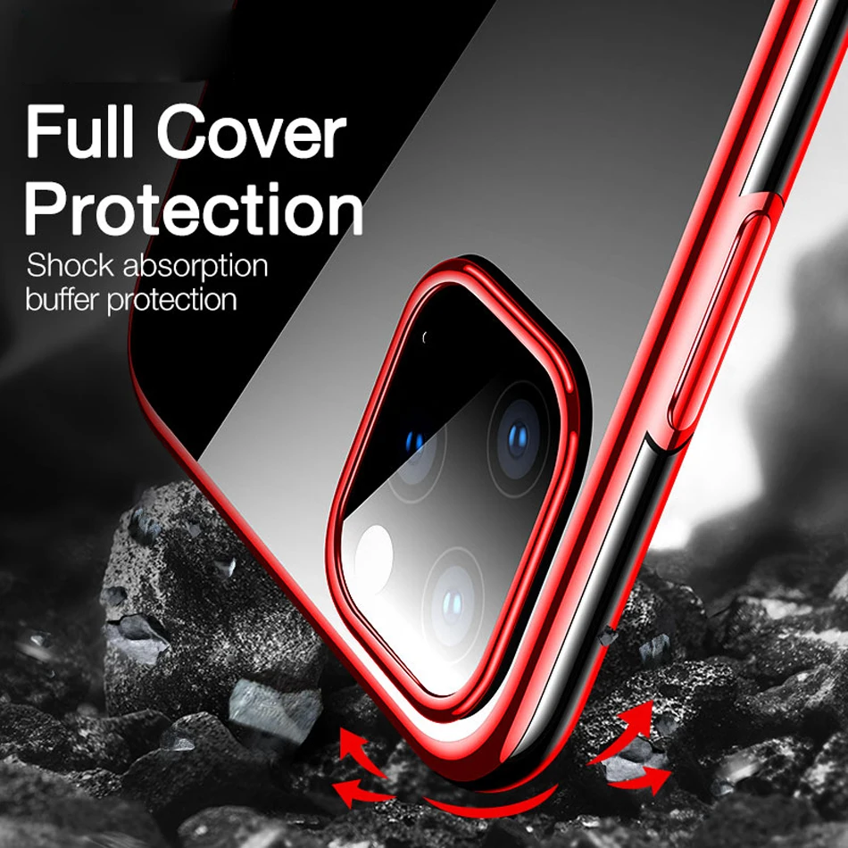 Роскошный чехол с гальваническим покрытием для iPhone 12 11 Xr X XS Max тонкий мягкий