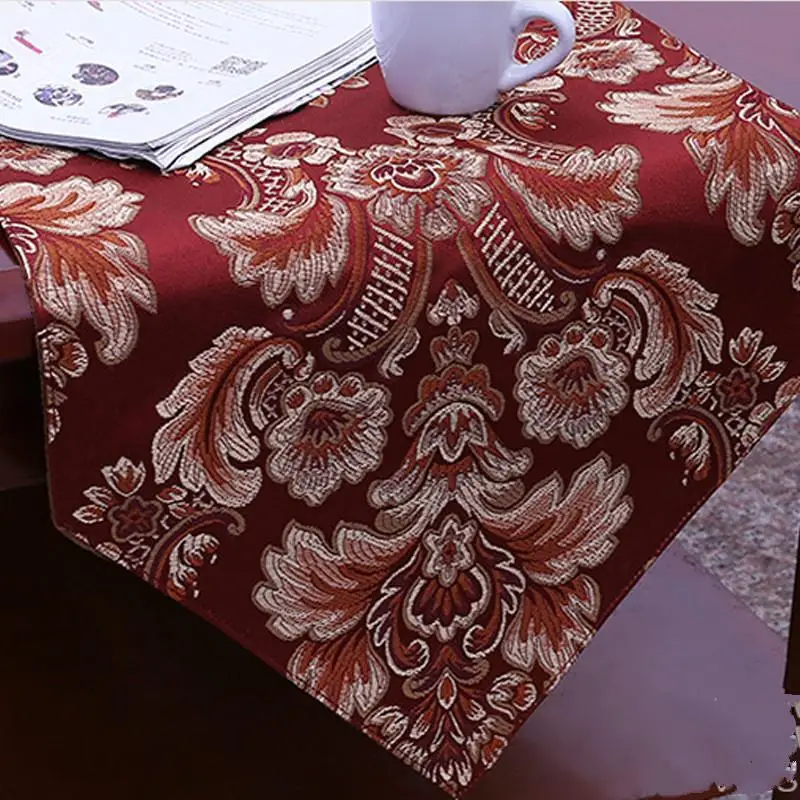 

European jacquard table runner Chinese table cloth red country flags decoration de table