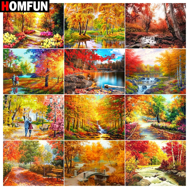 HOMFUN 5d алмазная живопись камни в форме ромба/круглый &quotв виде кленового листа