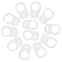 12pcs ring button style pacifier adapter soft silicone baby pacifier dummy pacifier holder clip adapter for baby mam soother tra