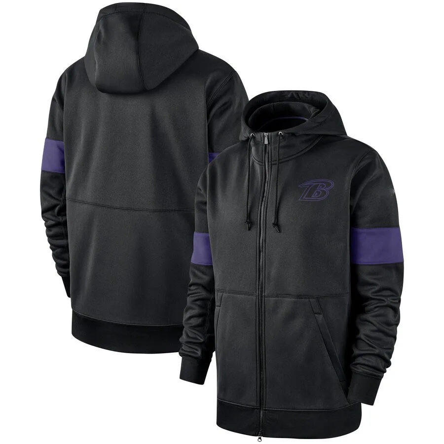 

Baltimore Sideline Performance Ravens Men Full-Zip Black Hoodie