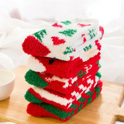 

Бархатные носки кораллового цвета женские шерстяные зимние толстые теплые милые рождественские подарочные теплые носки с елкой для мужчин...