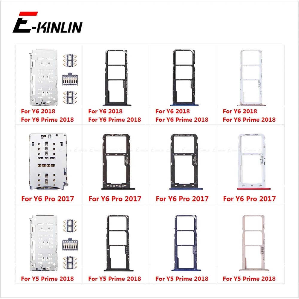 

10pcs Sim Micro SD Card Socket Connector Holder Slot Tray Adapter Container Reader For HuaWei Honor Y6 Pro Y5 Prime 2018 2017