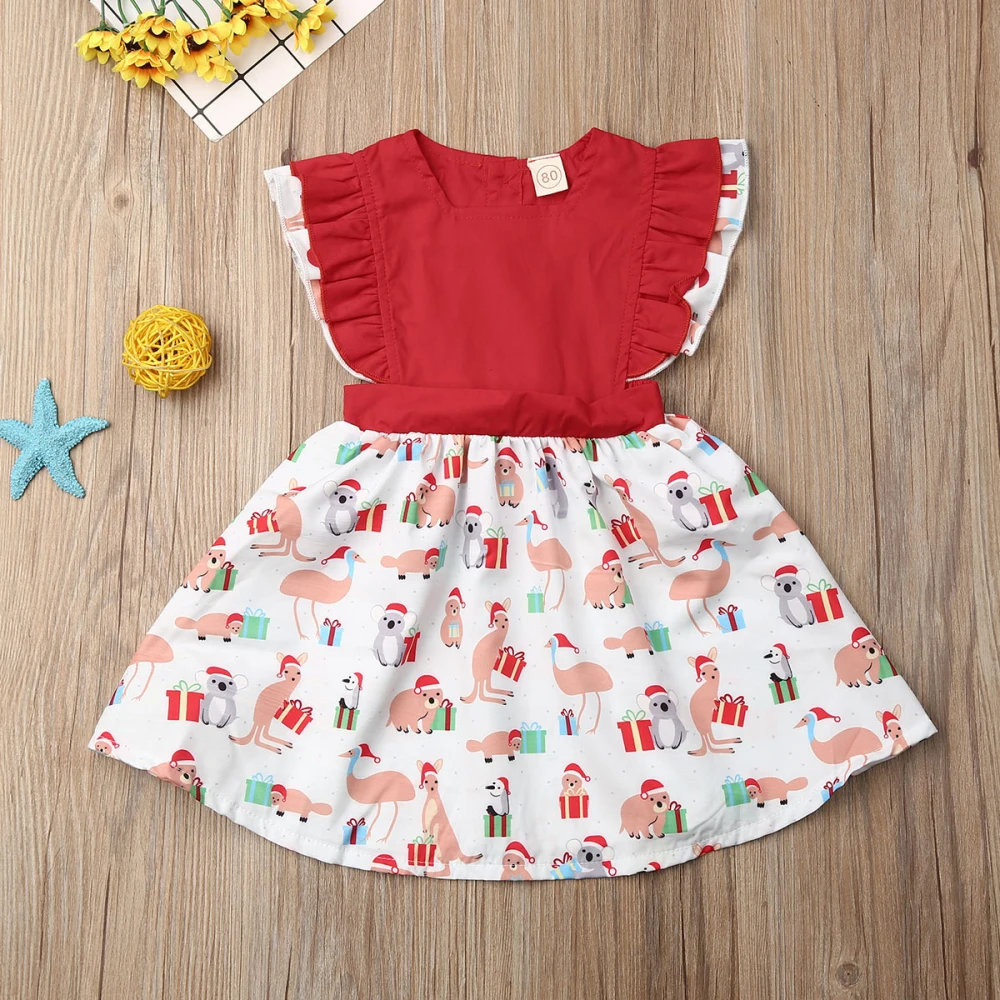 

Christmas Newborn Kids Baby Girls Sleeveless Romper Dress Cute Princess Toddler Party Outfits Big Little Sister Matching Outfit