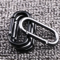 51020pcs black oval hanging metal buckle spring keychain clip hook carabiner hanging buckle hook for camping fishing hiking