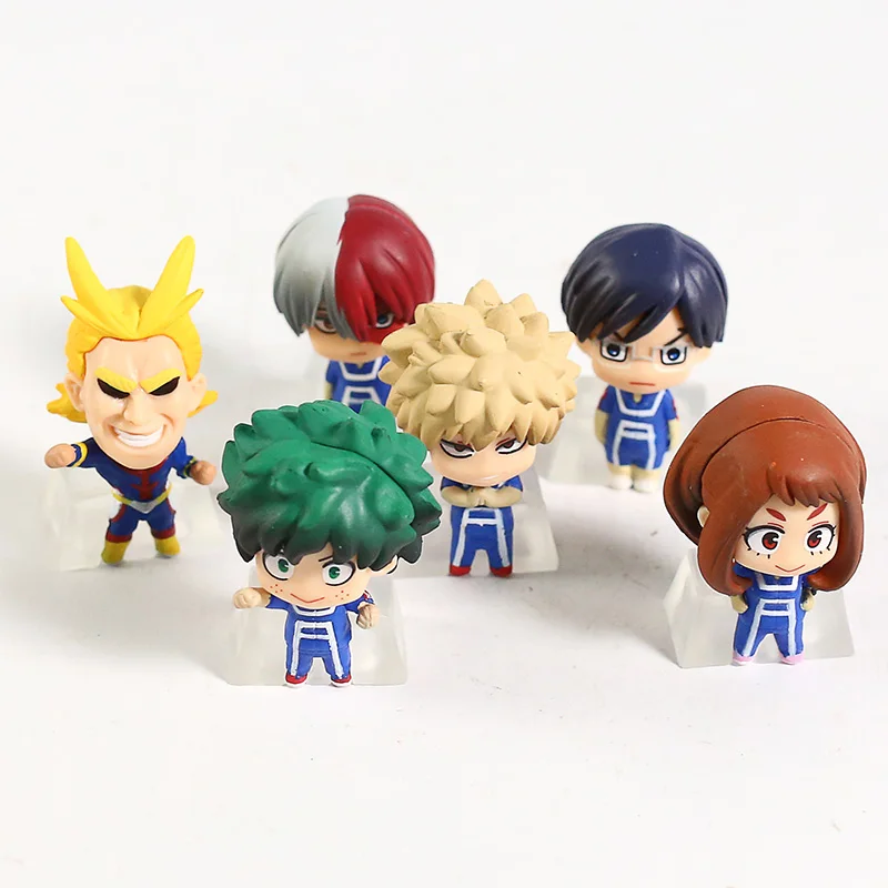 

My Hero Academia Izuku Midoriya Bakugou Katsuki Todoroki Shoto All Might Ochaco Uraraka Sportswear PVC Figures Toys 6pcs/set
