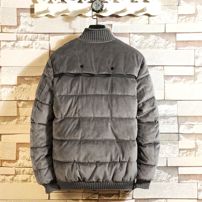 Куртка мужская бархатная с длинным рукавом утепленная Повседневная приталенная