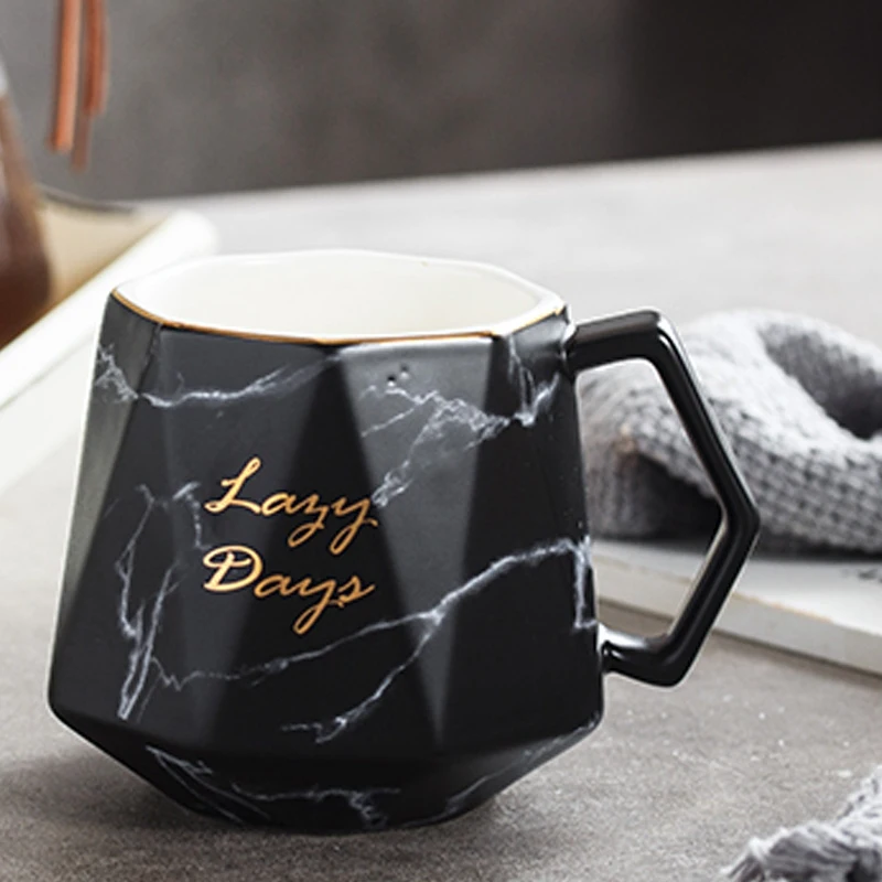 430 мл ромбовидная мраморная кружка скандинавские креативные керамические кружки