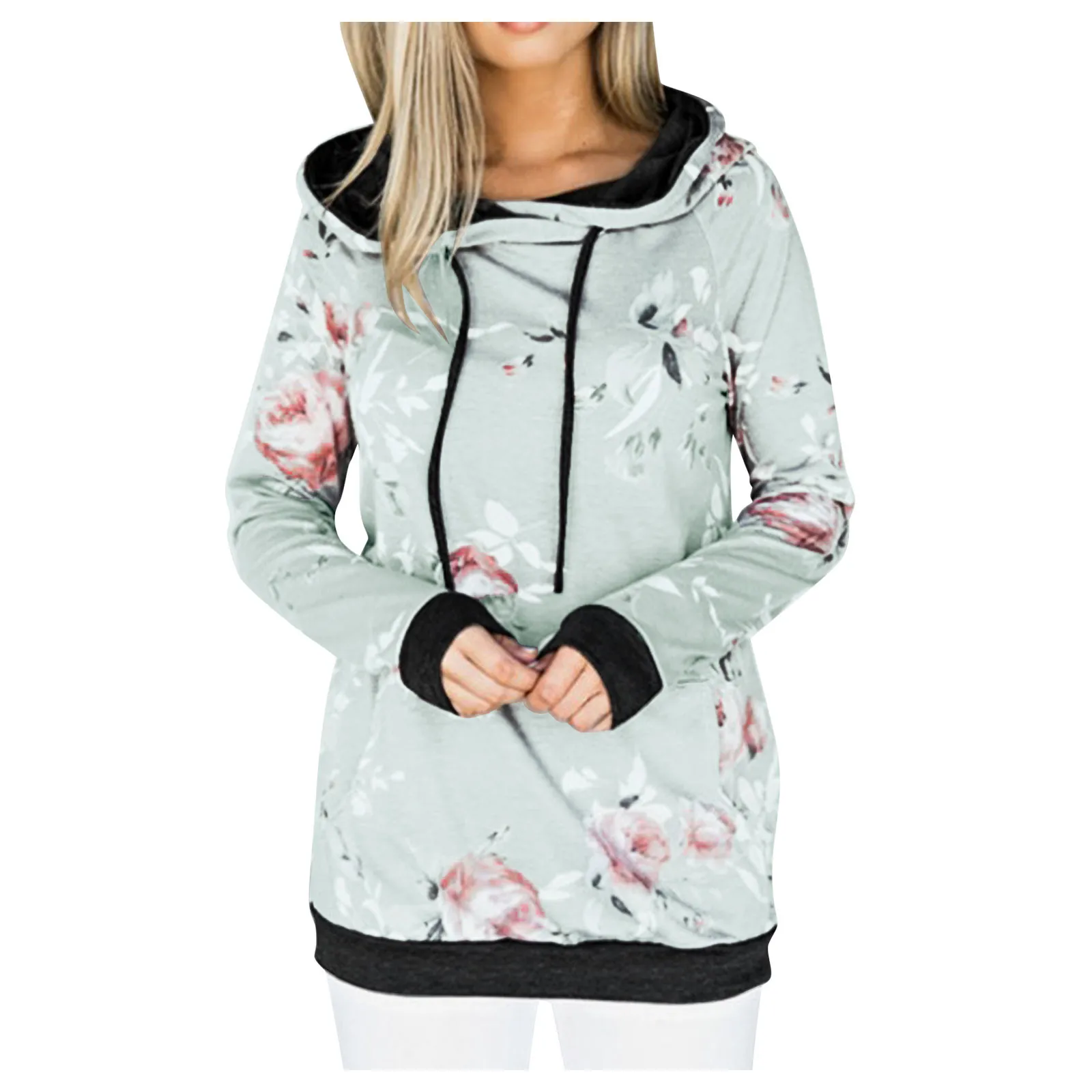

Tie Dye Print Long Sleeve Hoodies Women Casual Loose Streetwear Plus Size Fashion Elegant Temperament Hooded Tops