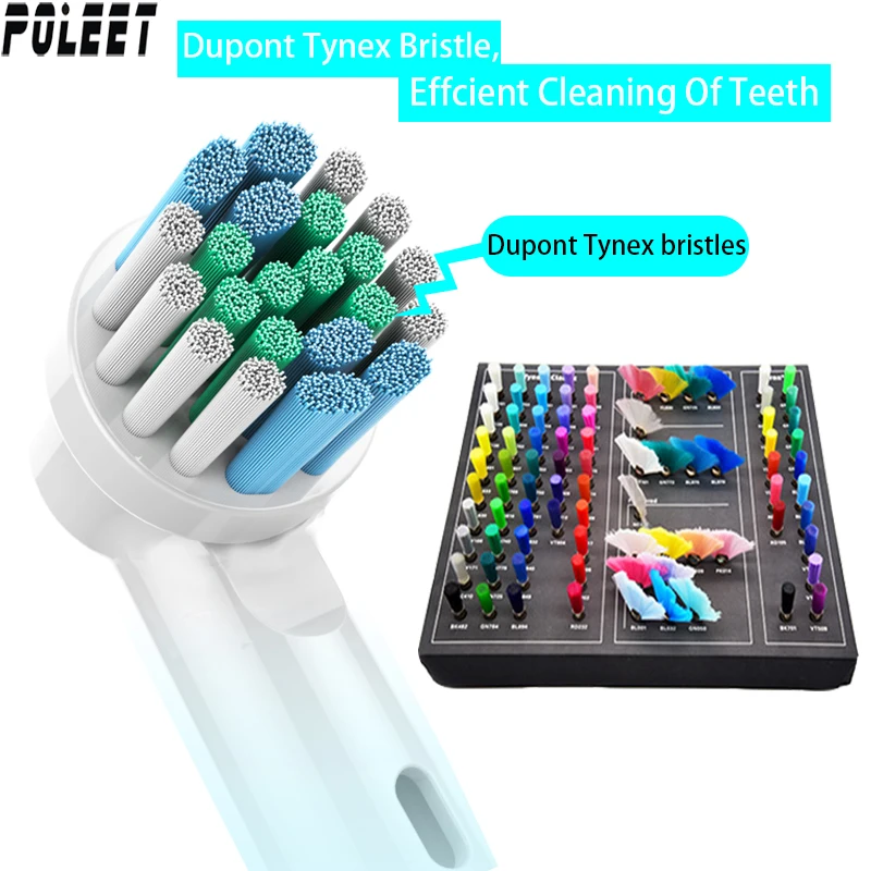 Poleet 8PCS Electric Tooth Brush Head EB17-P for Braun Oral B SB17A SB-17A Soft Bristle Vitality Dual Clean Professional Care | Бытовая