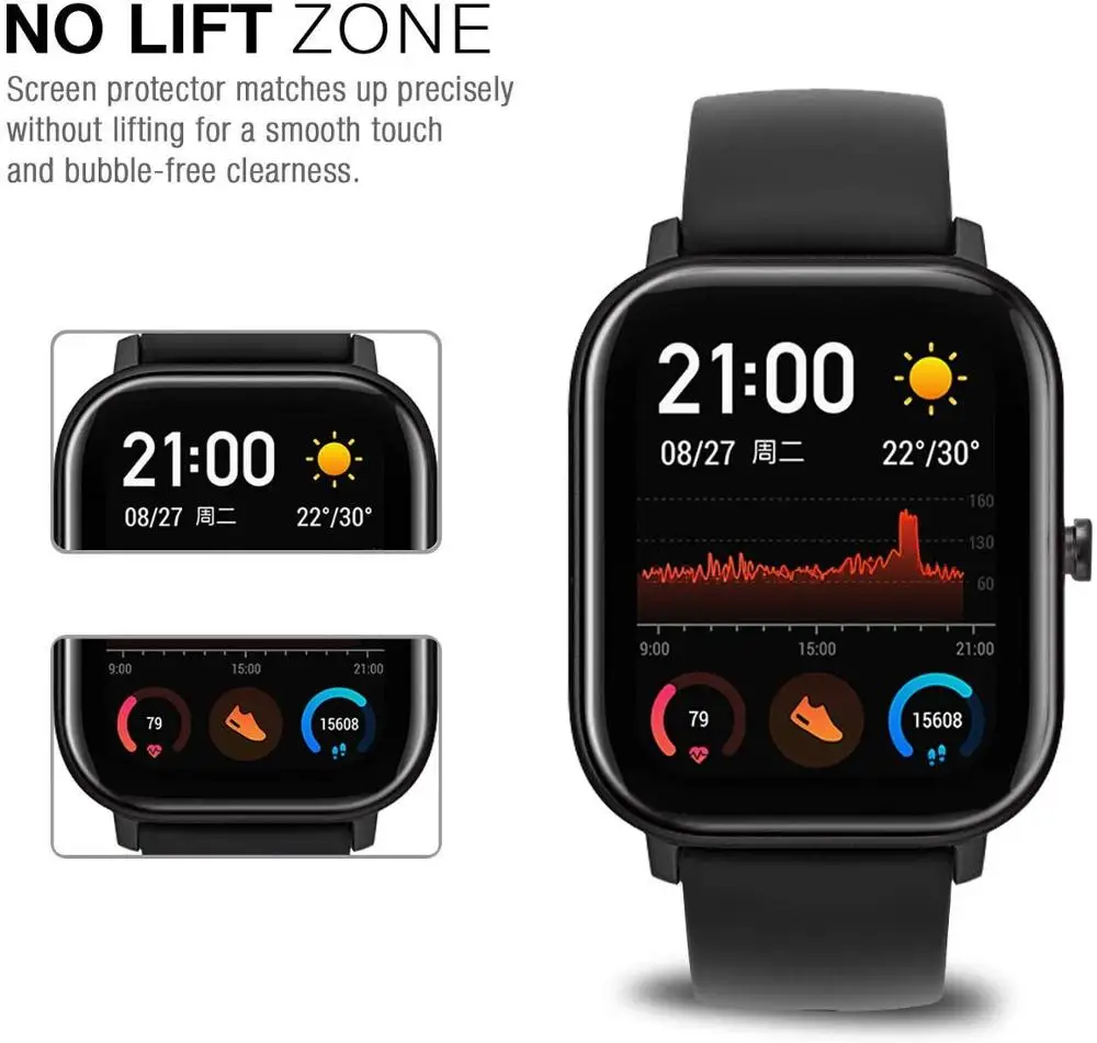6 шт полное покрытие ТПУ пластиковая защитная пленка для Huami Amazfit GTS 2 GTR2