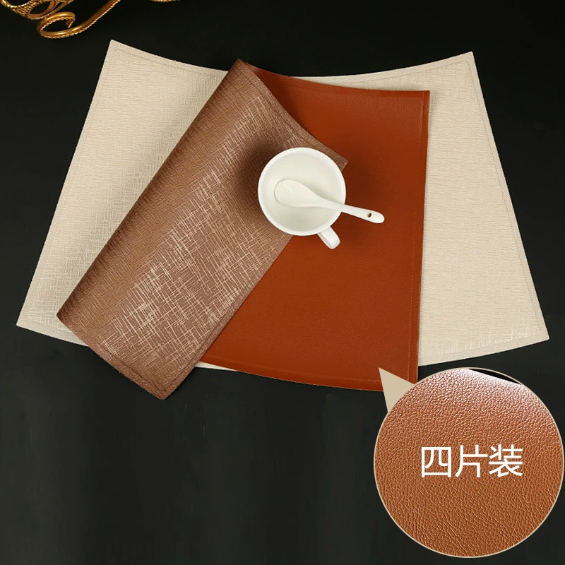 

Простая Водонепроницаемая салфетка обеденный стол коричневый квадратный роскошная кожаная скатерть коврик под вазу кухни Кухня посуда DG50P