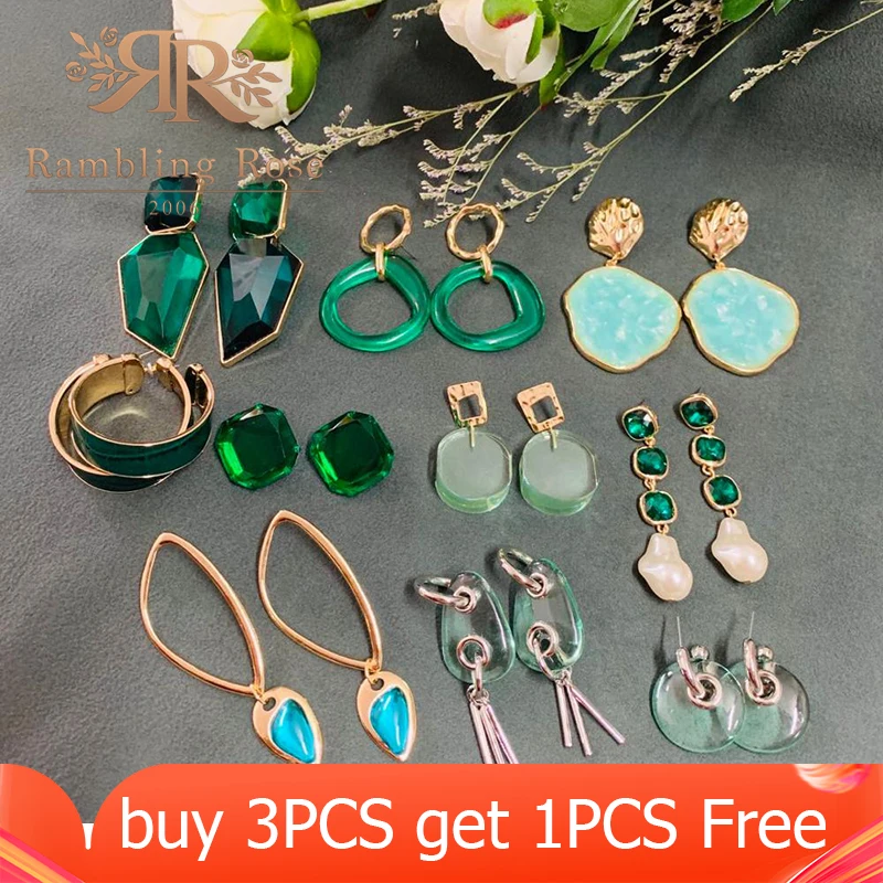 Женские Зеленые Серьги ZA из смолы женские акриловые серьги модные ювелирные