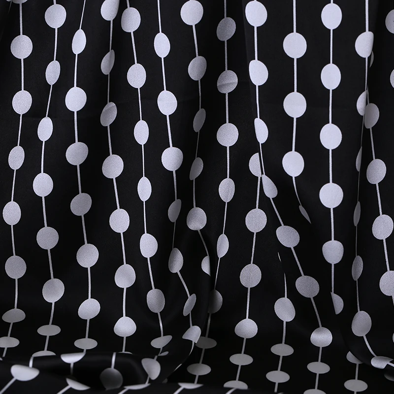 120 см широкая шелковая ткань сатин-стрейч метр волна точка с принтом атласная