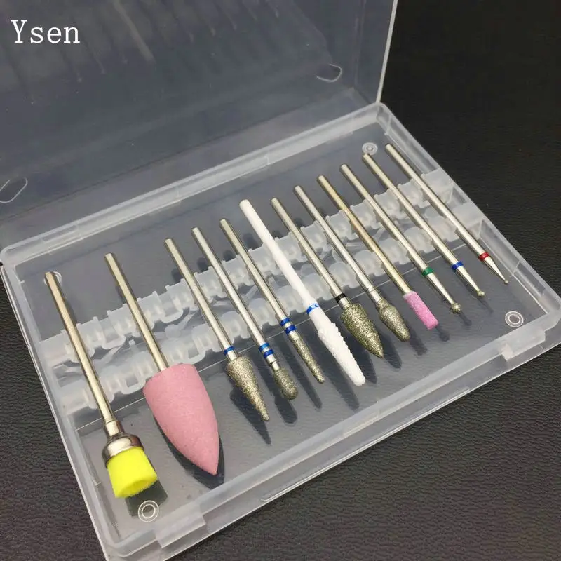 Набор фрез для маникюра электрическая машинка аппаратного 12 насадок инструменты