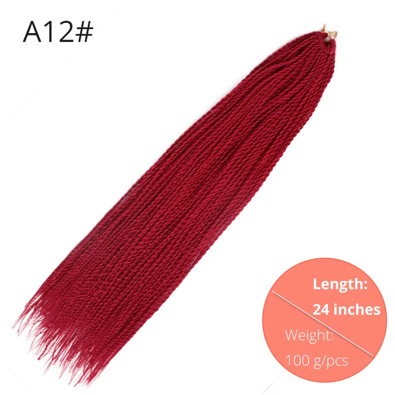 A12 AISI BEAUTY Ombre Senegalese завивка, плетение волос 14 18 24 дюймов Синтетические косички для наращивания крючком наращивание волос Черный Коричневый Женский - Цвет: A12